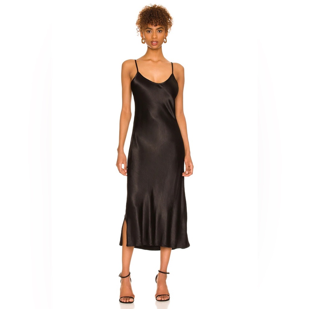 Enza Costa Bias Slip Dress in Black